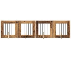 Šunų vartai su stovais 4 pcs Sendintos medienos 60 x 60 cm