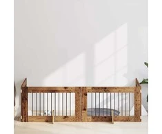Šunų vartai su stovais 4 pcs Sendintos medienos 100 x 60 cm