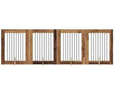 Šunų vartai su stovais 4 pcs Sendintos medienos 80 x 100 cm