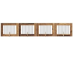 Šunų vartai su stovais 4 pcs Sendintos medienos 80 x 60 cm
