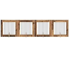 Šunų vartai su stovais 4 pcs Sendintos medienos 80 x 80 cm