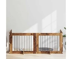Šunų vartai su stovais 4 pcs Sendintos medienos 100 x 80 cm