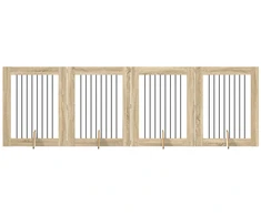 Šunų vartai su stovais 4 pcs Sonoma ąžuolas 80 x 100 cm