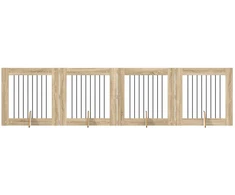 Šunų vartai su stovais 4 pcs Sonoma ąžuolas 80 x 80 cm