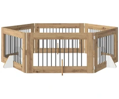 Šunų vartai su stovais 6 pcs Artisano ąžuolo 100 x 60 cm