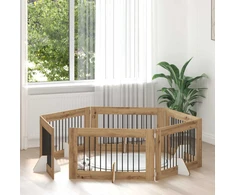 Šunų vartai su stovais 6 pcs Artisano ąžuolo 100 x 60 cm