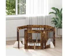 Šunų vartai su stovais 6 pcs Dūminio ąžuolo 60 x 60 cm