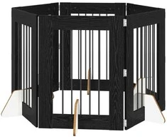 Šunų vartai su stovais 6 pcs Juodojo ąžuolo 60 x 80 cm