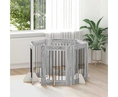 Šunų vartai su stovais 6 pcs Pilka sonoma ąžuolo 60 x 80 cm
