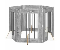 Šunų vartai su stovais 6 pcs Pilka sonoma ąžuolo 60 x 80 cm