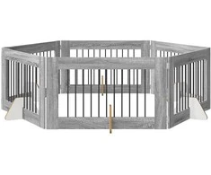 Šunų vartai su stovais 6 pcs Pilka sonoma ąžuolo 100 x 60 cm