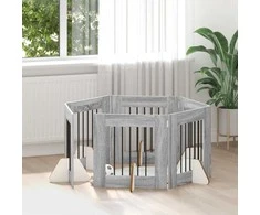 Šunų vartai su stovais 6 pcs Pilka sonoma ąžuolo 60 x 60 cm