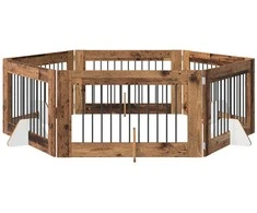 Šunų vartai su stovais 6 pcs Sendintos medienos 100 x 60 cm