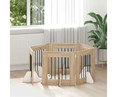 Šunų vartai su stovais 6 pcs Sonoma ąžuolas 60 x 60 cm