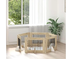 Šunų vartai su stovais 6 pcs Sonoma ąžuolas 80 x 60 cm