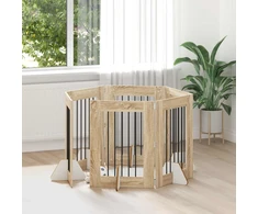 Šunų vartai su stovais 6 pcs Sonoma ąžuolas 60 x 80 cm