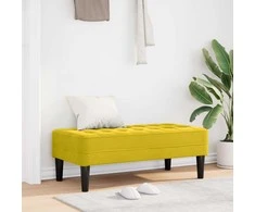 suoliukas su pagalve Geltona 113 x 57 x 39 cm Aksomas