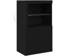 LED Bufetas Juodas ąžuolas 60,5 x 37 x 100 cm Apdirbta mediena