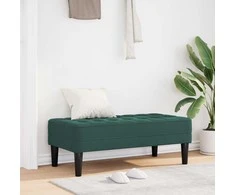 suoliukas su pagalve Tamsiai žalia 113 x 57 x 39 cm Aksomas