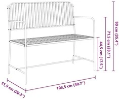 Sodo suolas Glausta balta 103,5 x 51,5 x 90 cm Plienas