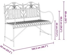Sodo suolas 2 -Seater 103,5 x 59 x 89 cm Plienas Antikinė balta