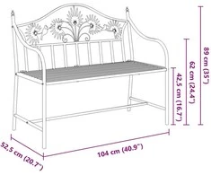 Sodo suolas Antikinė balta 104 x 52,5 x 89 cm Plienas