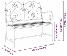 Sodo suolas Antikinė balta 104 x 54 x 93 cm Plienas