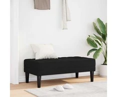 suoliukas su pagalve Juoda 113 x 57 x 39 cm audinys