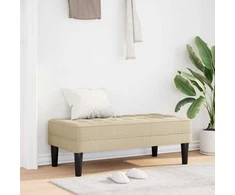 suoliukas su pagalve Kreminė 113 x 57 x 39 cm audinys