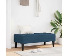 suoliukas su pagalve Mėlyna 113 x 57 x 39 cm audinys