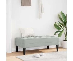 suoliukas su pagalve Šviesiai pilka 113 x 57 x 39 cm Aksomas
