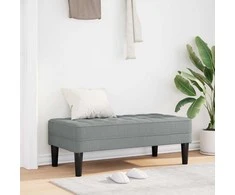 suoliukas su pagalve Šviesiai pilka 113 x 57 x 39 cm audinys