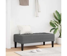 suoliukas su pagalve Tamsiai pilka 113 x 57 x 39 cm audinys