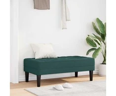 suoliukas su pagalve Tamsiai žalia 113 x 57 x 39 cm audinys