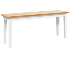 Suoliukas 110 cm Balta medžio masyvo guma