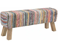 suoliukas 110 x 30 x 45 cm Tikra oda Įvairiaspalvis