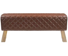 suoliukas 110 x 30 x 45 cm Tikra oda Ruda deimantinė