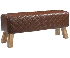 suoliukas 110 x 30 x 45 cm Tikra oda Ruda deimantinė