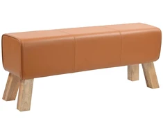 suoliukas 110 x 30 x 45 cm Tikra oda Ruda