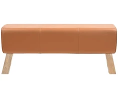 suoliukas 110 x 30 x 45 cm Tikra oda Ruda