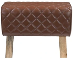 suoliukas 60 x 30 x 45 cm Tikra oda Ruda deimantinė