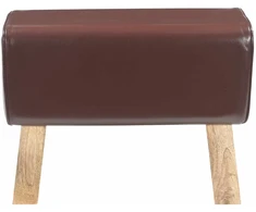 suoliukas 60 x 30 x 45 cm Tikra oda Tamsiai rudas