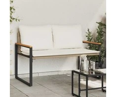 suoliukas Bežė ir kreminė balta 115 x 65 x 72 cm Ratanas