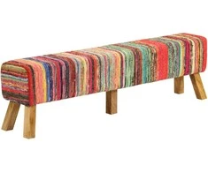 Suoliukas, įvairių spalvų, 160cm, chindi audinys/mango masyvas