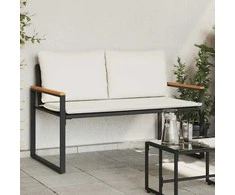 suoliukas Juoda ir kreminė balta 115 x 65 x 72 cm Ratanas