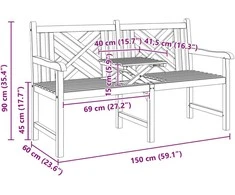 Sodo suolas 150 x 60 x 90 cm Kieto teka medžio