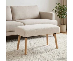 suoliukas Paprastas Kreminė 80 x 40 x 46 cm Bouclé