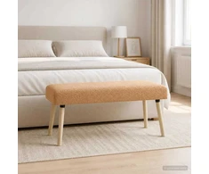suoliukas Paprastas Smėlio 110 x 40 x 46 cm Bouclé