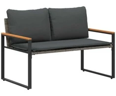 suoliukas Pilka ir tamsiai pilka 115 x 65 x 72 cm Ratanas