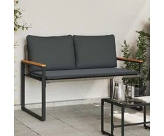 suoliukas Pilka ir tamsiai pilka 115 x 65 x 72 cm Ratanas